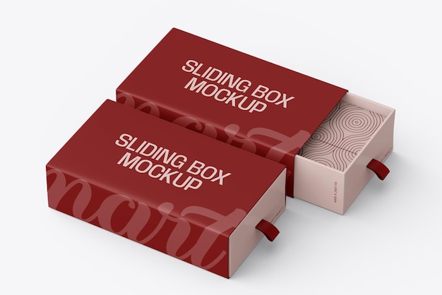 Mockup de caja deslizante 3D realista