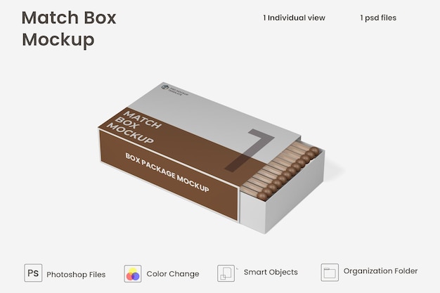 Mockup de caja de fósforos psd premium