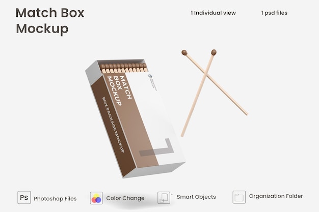 Mockup de caja de fósforos psd premium