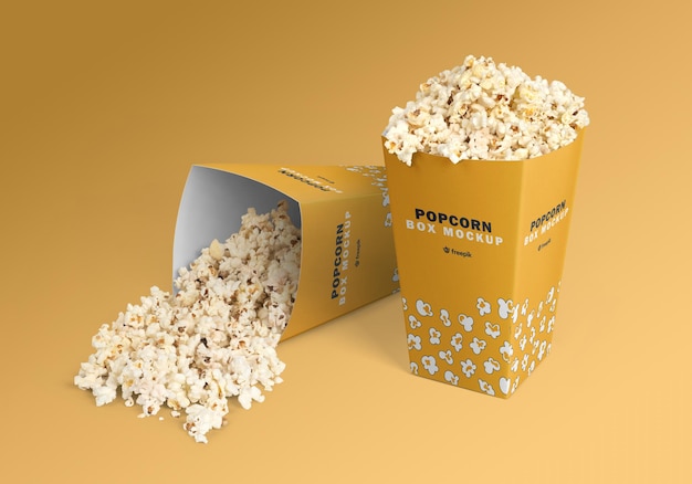 PSD mockup de la caja de palomitas de maíz