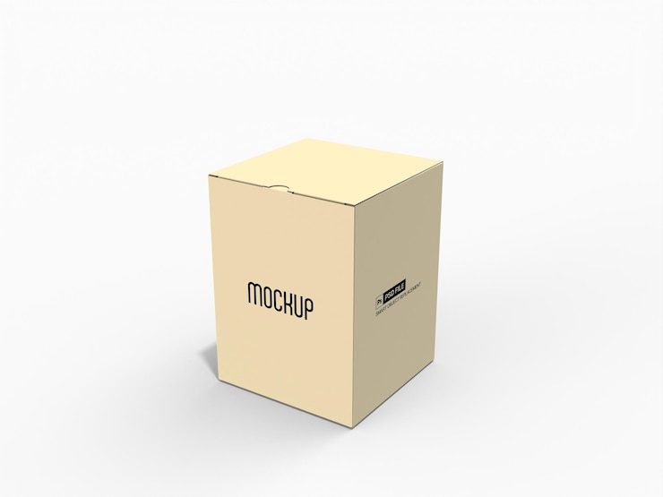 Mockup de caja de papel en formato PSD