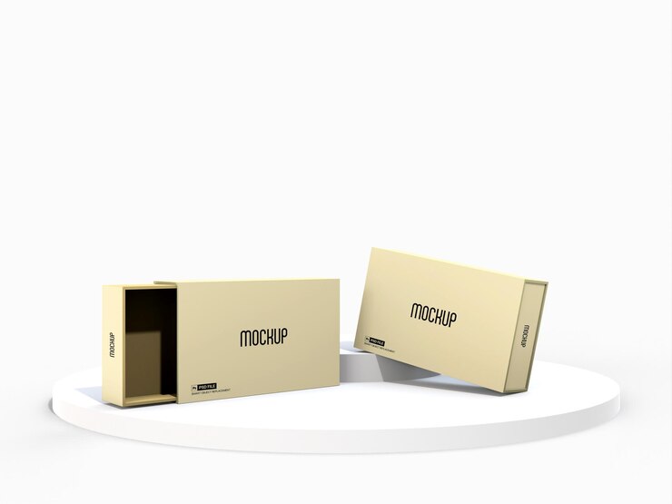 Mockup de caja de papel en formato PSD