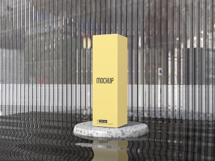 Mockup de caja de papel en formato PSD