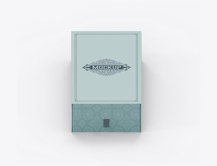 PSD mockup de caja de papel kraft para diapositivas