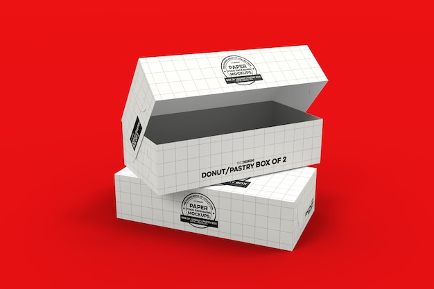 Mockup de la caja de pastelería de rosquillas