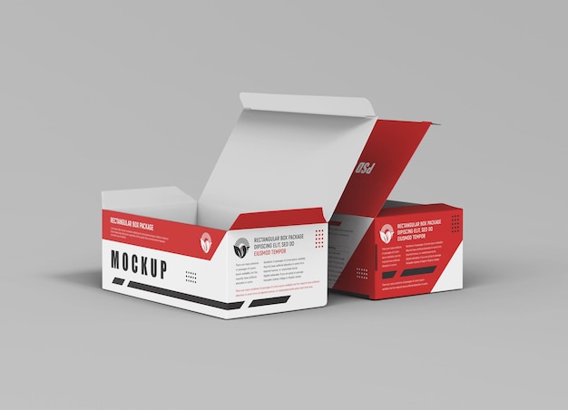 Mockup de caja rectangular para paquete de medicina