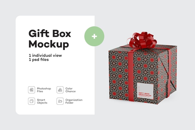 Mockup de caja de regalo