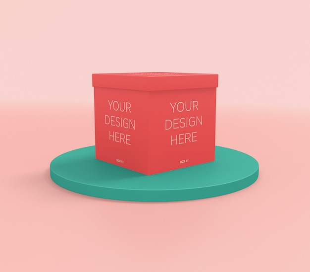 Mockup de caja de regalo