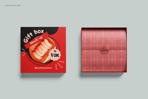 Mockup de caja de regalo