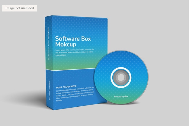 Mockup de caja de software minimalista para mostrar su diseño a los clientes