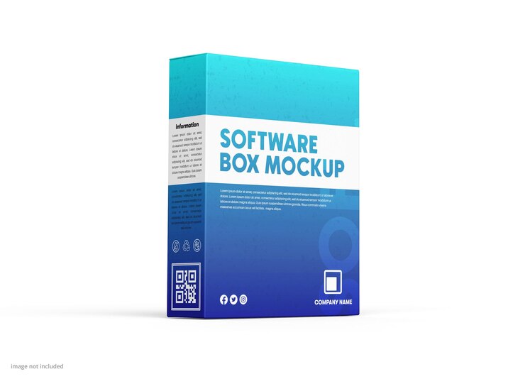 PSD mockup de la caja de software