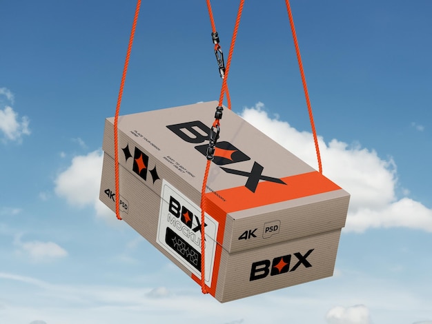 Mockup de caja suspendida