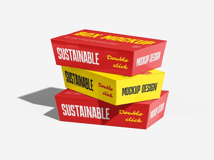 Mockup de cajas de pila sostenibles