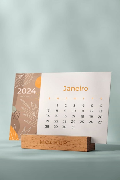 PSD mockup del calendario estético brasileño de 2024