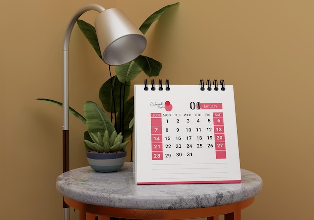 PSD mockup del calendario moderno de psd