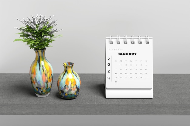 Mockup del calendario