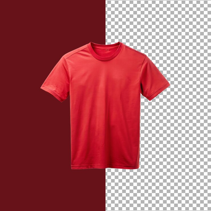 Mockup de la camiseta de cuello rojo de la tripulación