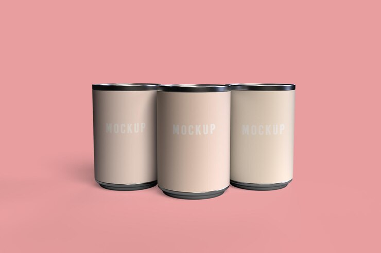 PSD mockup cans