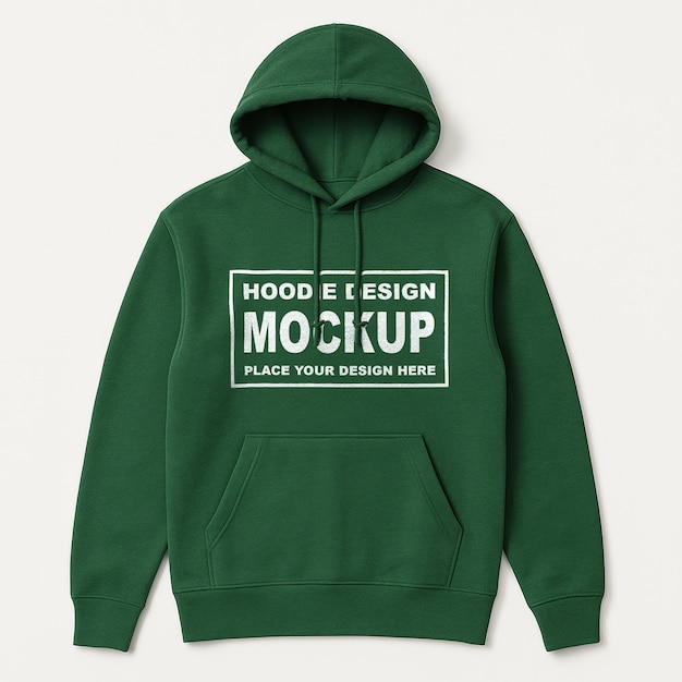 Mockup de capuche verte pour une présentation de conception de vêtements