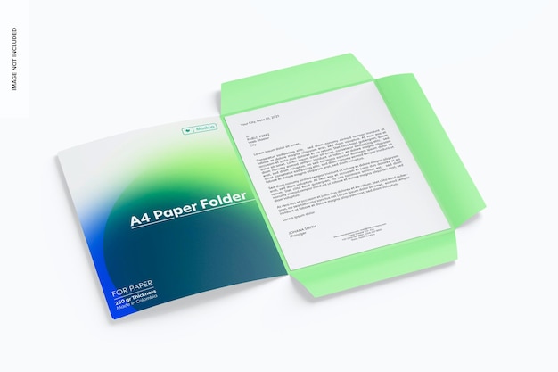 Mockup de carpeta de papel en formato A4