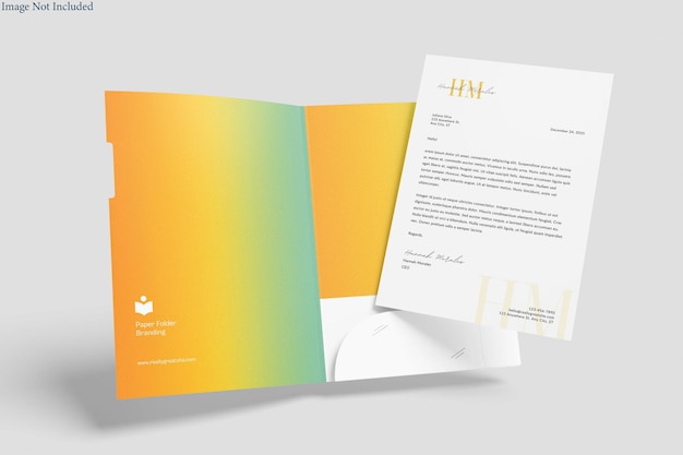 Mockup de carpeta de papel