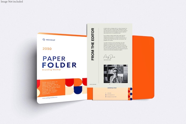 Mockup de carpeta de papel