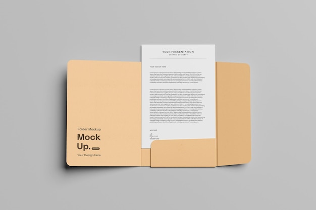 Mockup de la carpeta de presentación A4