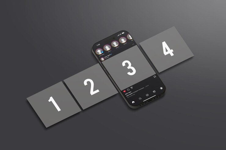 Mockup del carrusel de las redes sociales