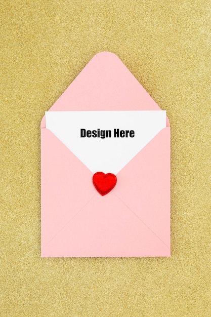 Mockup de la carta de amor en formato PSD
