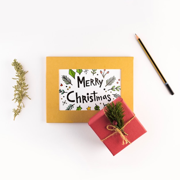 Mockup de carta con concepto de navidad