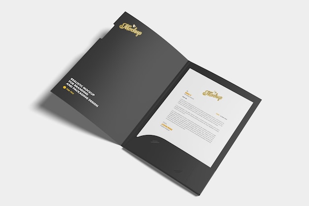 Mockup de cartas y carpetas