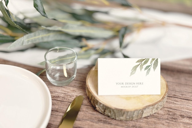 PSD mockup de carte de lieu de mariage