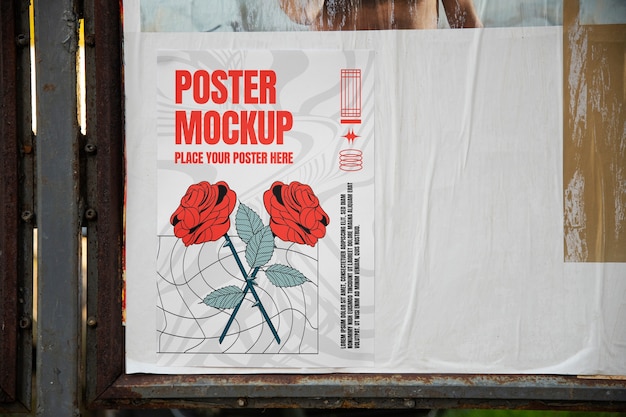 PSD mockup de cartel en pared