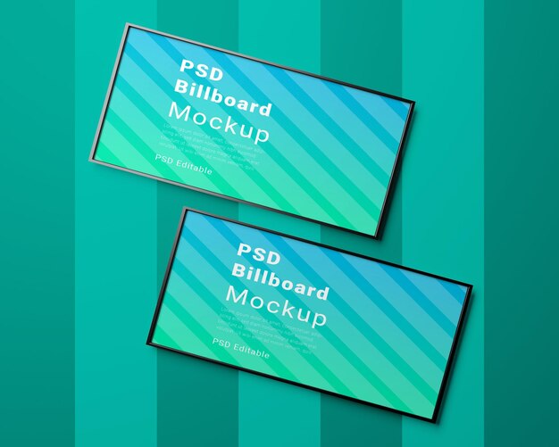 Mockup de cartelera PSD con líneas diagonales
