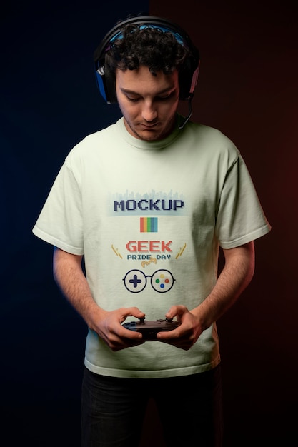 Mockup de la celebración del día del orgullo geek