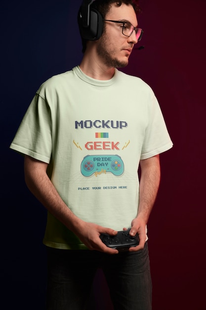 Mockup de la celebración del día del orgullo geek