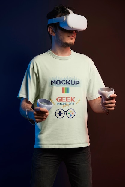 Mockup de la celebración del día del orgullo geek