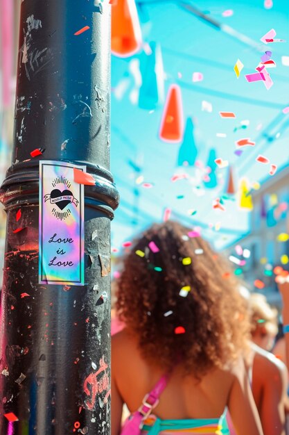 Mockup de la celebración del día del orgullo