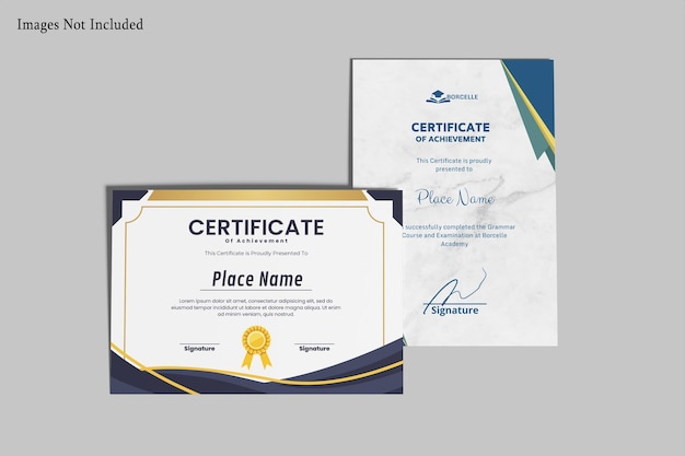 Mockup del certificado A4