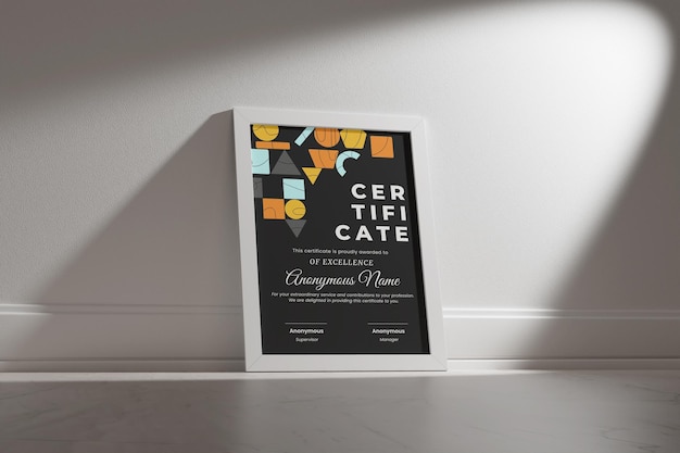 Mockup del certificado