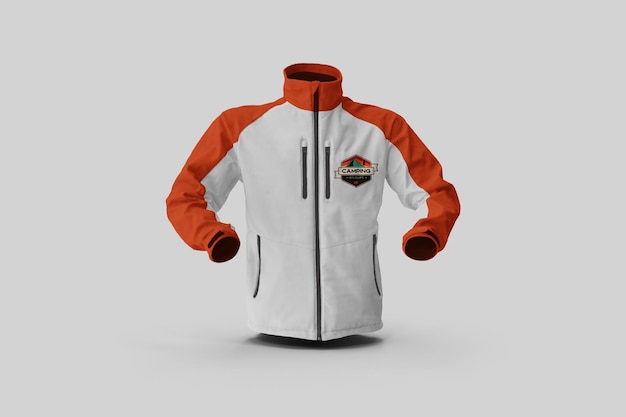 PSD mockup de la chaqueta de invierno en vista delantera