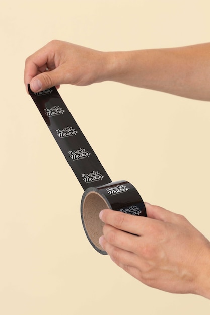 Mockup de cinta para sellar empaques