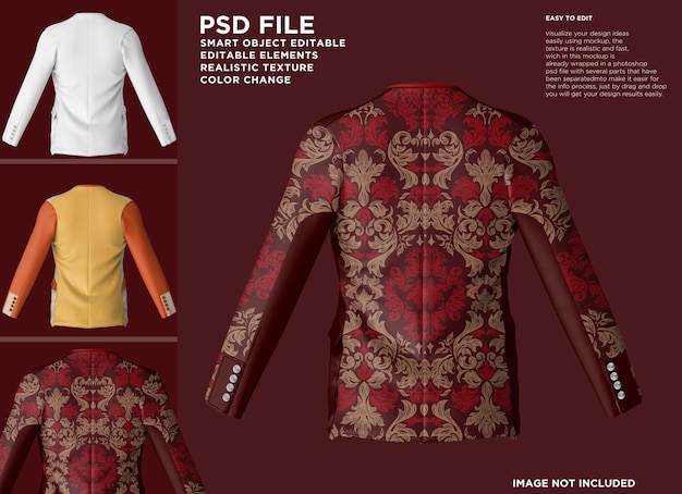 PSD mockup de combinaison jas pour hommes