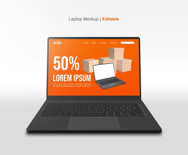 Mockup de comercio electrónico para portátiles
