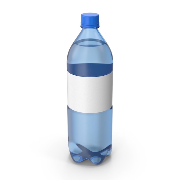 Mockup completo de botella de agua de plástico