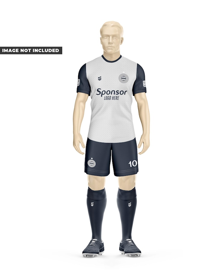 PSD mockup completo di calcio maschile front v neck
