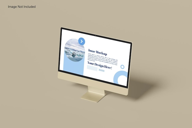 Mockup de computadora isométrica