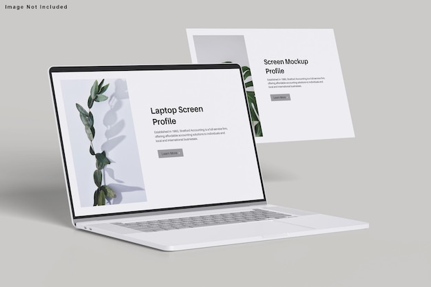 Mockup de la computadora portátil y la pantalla
