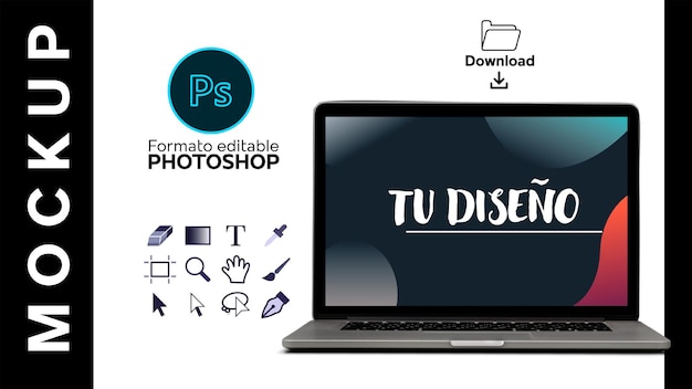 PSD mockup de computadora portátil
