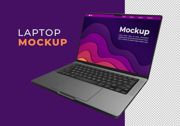 PSD mockup de la computadora portátil